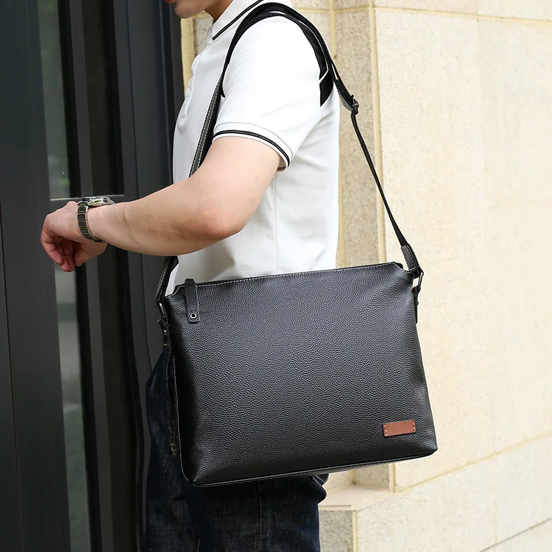 Sac à bandoulière en cuir véritable pour homme, sacoche de styliste, Simple, à la mode, cadeau pour mari, nouvelle marque