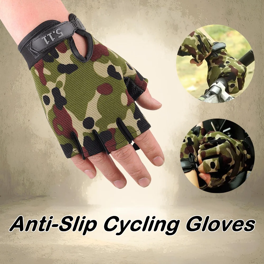 

1Pair Tactics Hiking Gloves Outdoor Sports Full Finger Gloves Anti-slip UV Protection Ventilated Airsoft Gloves Adult Male