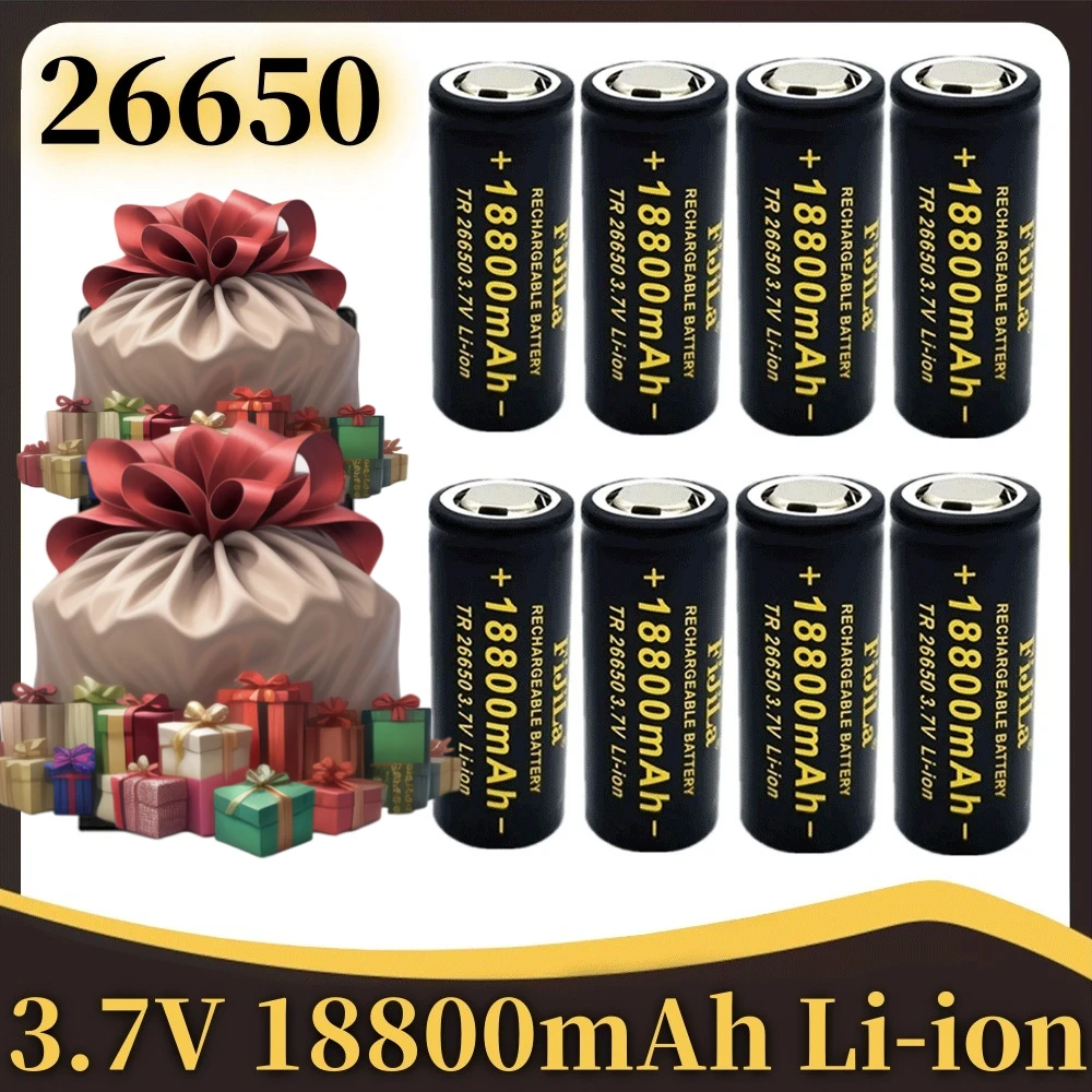 ✅✅ 26650 100% Original hochwertige Batterie 3.7V 18800mAh 50A Lithium-Ionen Akku passend für 26650 LED Taschenlampen