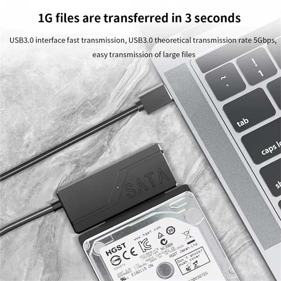 WvvMvv USB Sata Cable USB 3.0 To 22Pin Sata Adapter Support 3.5 2.5 Inch External HDD SSD Hard Drive External Hard Disk Reader