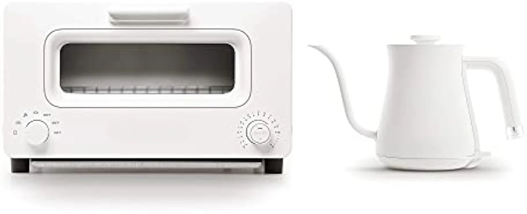 

Combo Pack in White | The Toaster & The Kettle | Steam Toaster and Electric Gooseneck Kettle