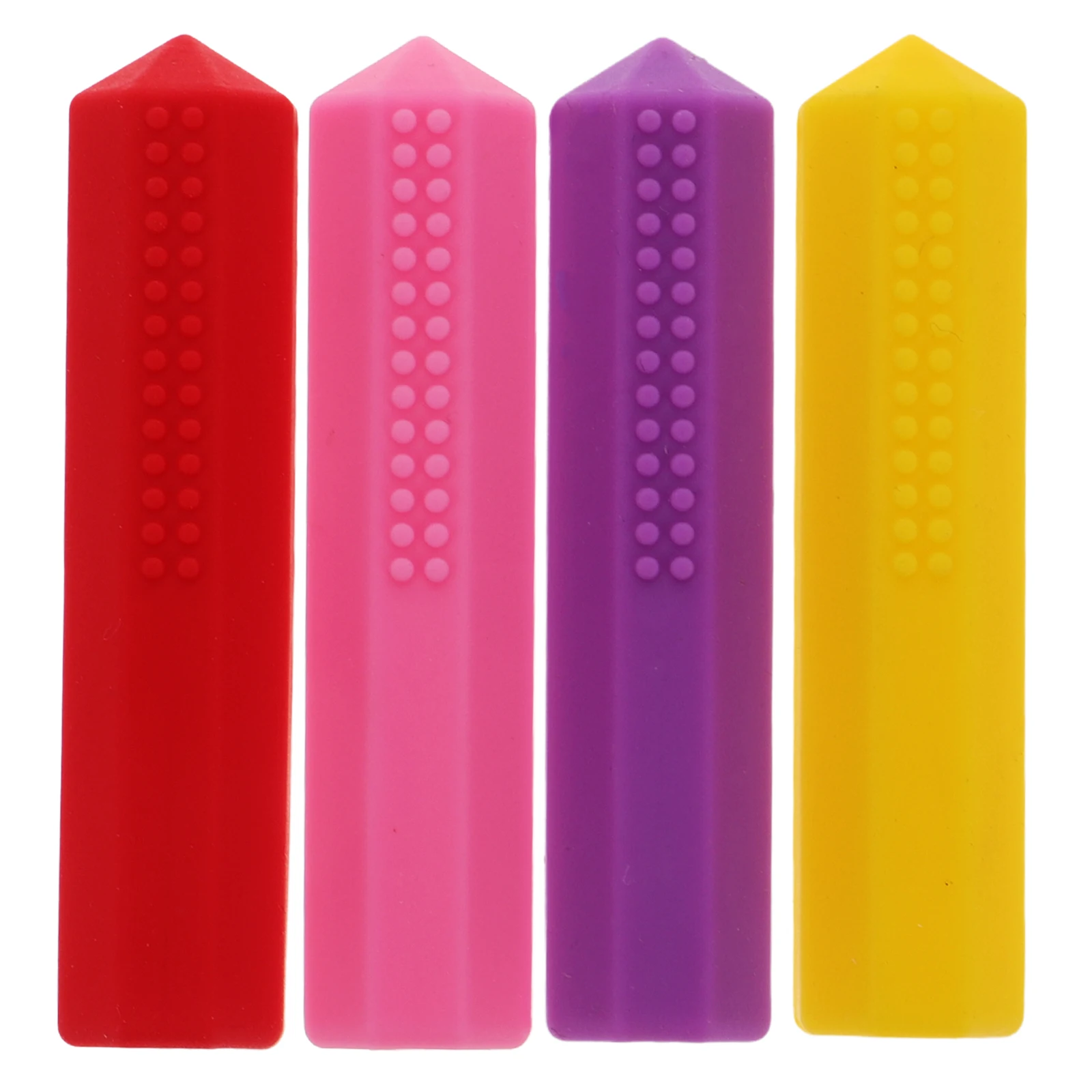 

4 Pcs Chewable Silicone Teether Safe Soother Toddler Chew Toy Office Supplies Children Pen Cover