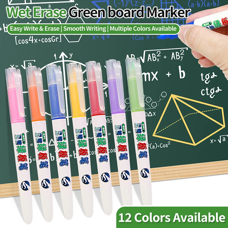 1 Piece of Whiteboard Marker, 12 Colors, Refillable, Large Capacity, Erasable, Teacher's Drawing Board Marker, Thick Tip, Round Tip, Whiteboard Marker for Drawing, Student Drawing Board Writing Pen