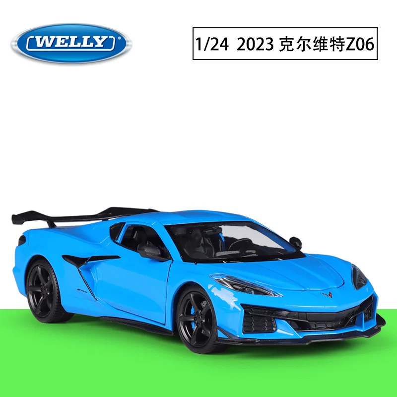 New Product 1/24 Chevrolet 2023 Corvette Z06 Sports Car Simulation Alloy Car Model Scene Matching Car Model Toy Gift Collection view 2