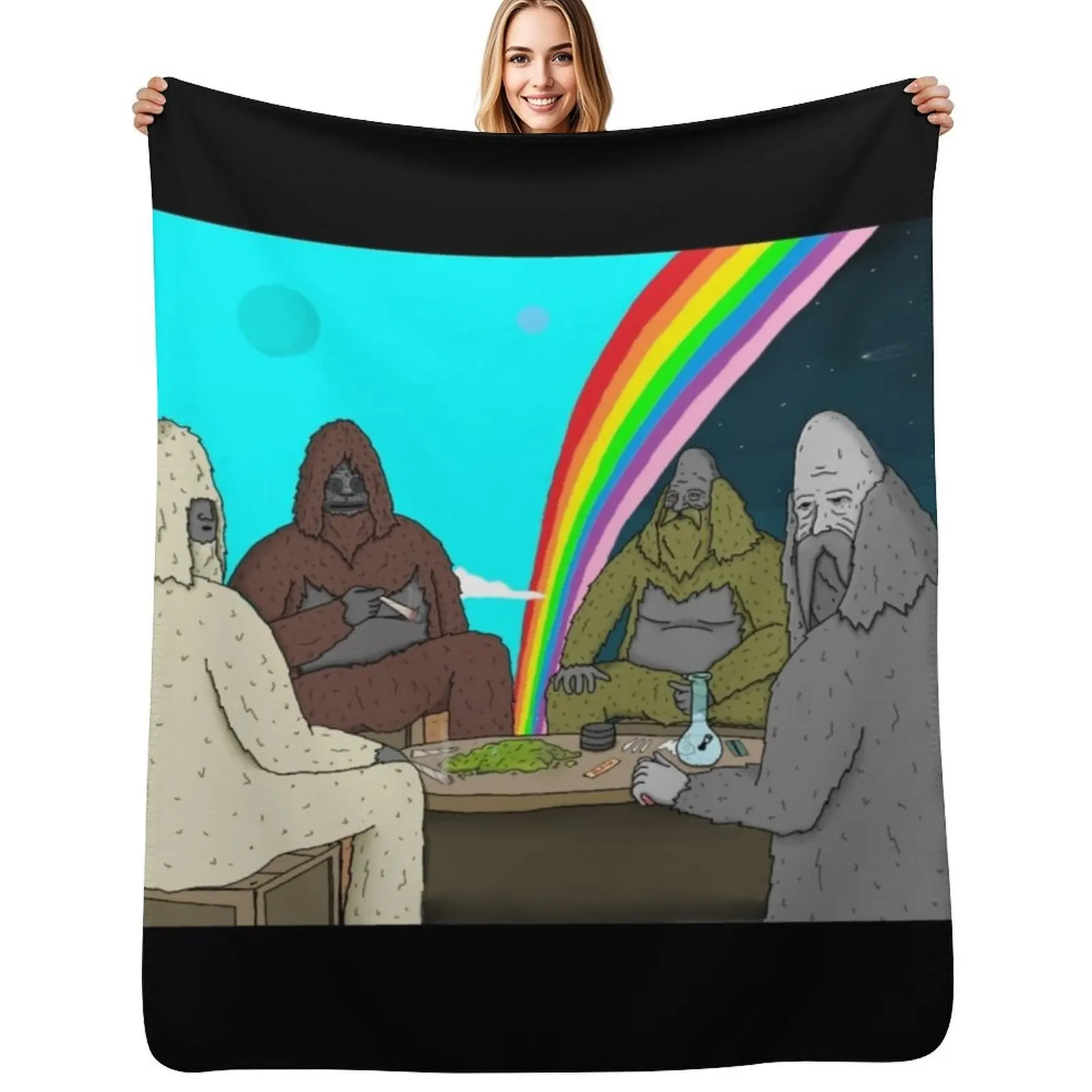 

Secret sasquatch society Throw Blanket Soft Beds Decoratives Luxury Designer Cute Plaid Blanket