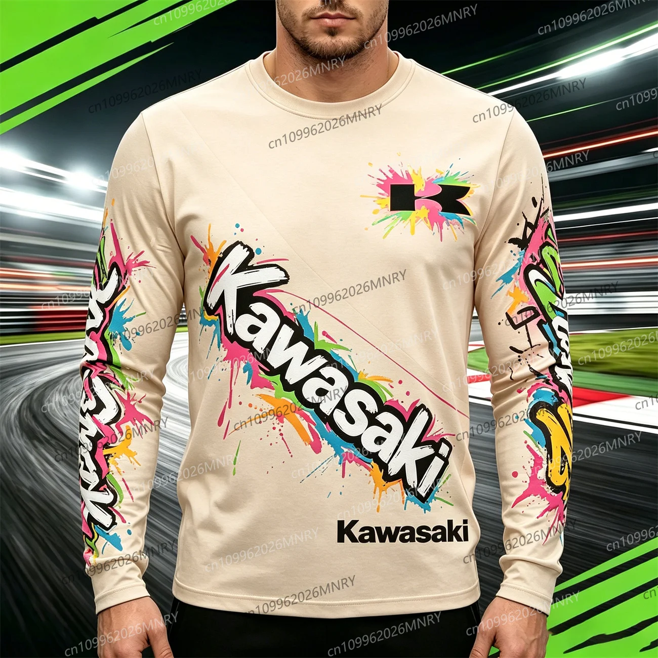 

Motorcycle Kawasaki Tshirt Breathable Motorcycle Men Long Sleeve Summer man long sleeve shirt 3D Print Women Short-sleeved