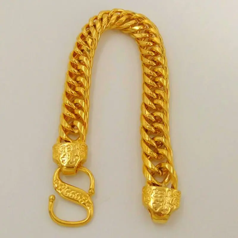 Fu-Character Boss Chain Men 24K Gold AU999 - Rich gold luster, plump Fu, durable chain, reliable AU999 value preservation