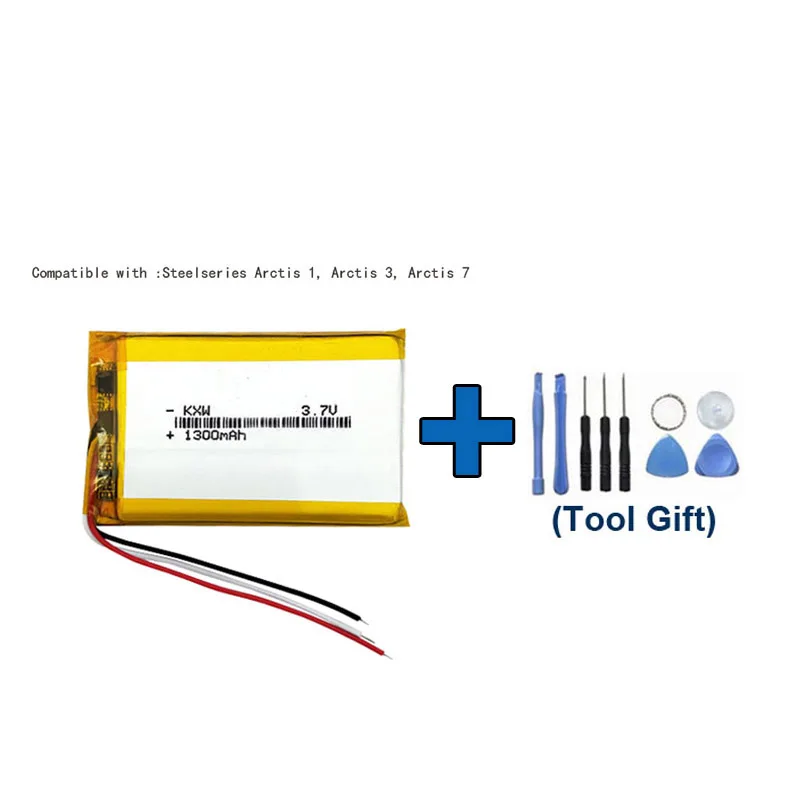 Toolsets Gift+ Original Replaces 1300mAh 503759 Battery For Steelseries Arctis 1 3 7 Headset Headphone Batterie Accumulator AKKU