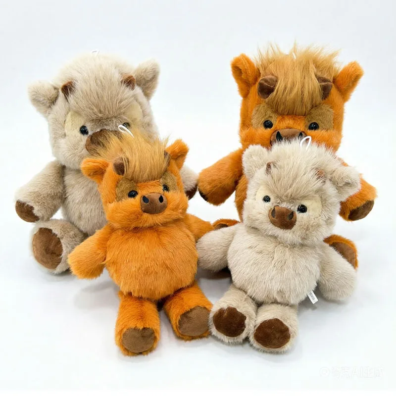 

2026 New Cuddly Plush Toys Cattle High Quality Fluffy Sitting Pose Doll Warm Cozy Children Companion Xmas Gift Home Decor Gift
