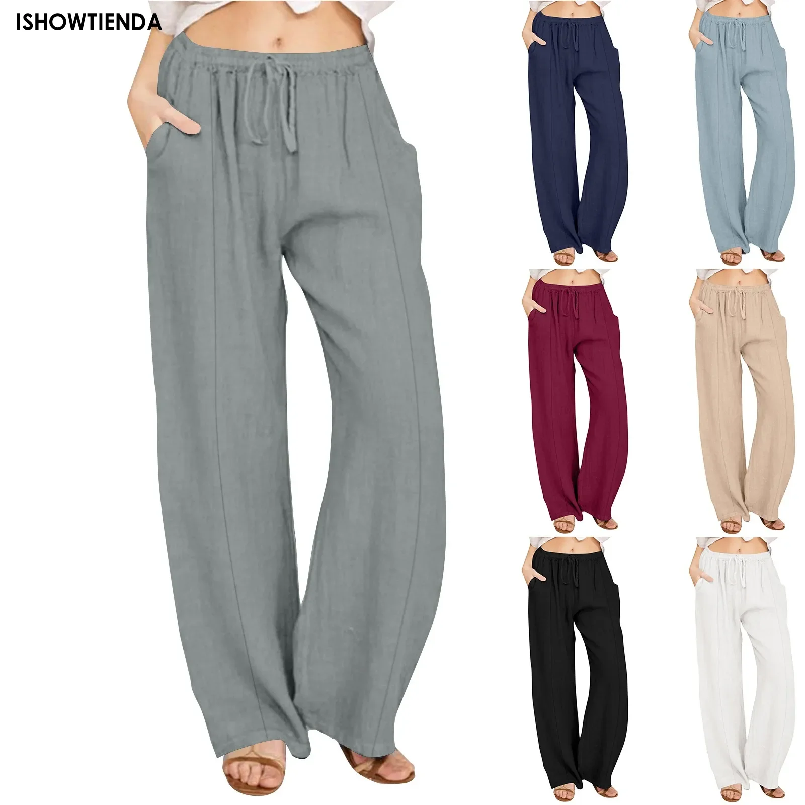 Spring And Autumn New Ladies Pants Light Wide Leg Trousers Women's Solid Color High Waist Loose Wild Straight Casual Pants