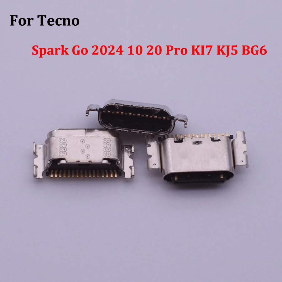 2-10pcs For Tecno Spark Go 2024 10 20 Pro KI7 KJ5 BG6 USB Charging Board Dock Port Flex Cable Repair Parts