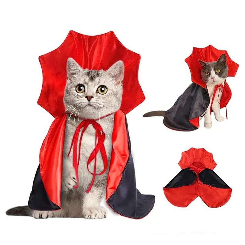 

Cat Clothes Halloween Spooky Bat Cape Festival Cloak Photography Pet Dog Vampire Baron Cosplay Transformation Outfit