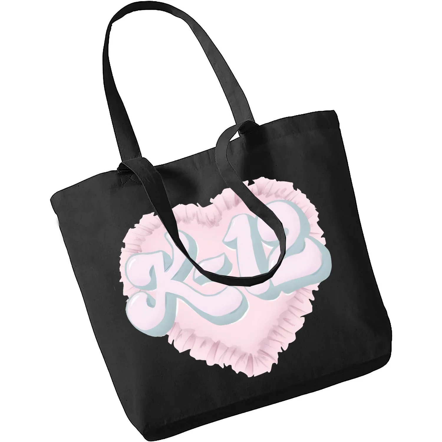 Black Tote Bags Kawaii K-12 Melanie Martinez Shopping Black Bags Canvas Tote Bag Mom Reusable Harajuku Bag Handbag Shoulder Bag