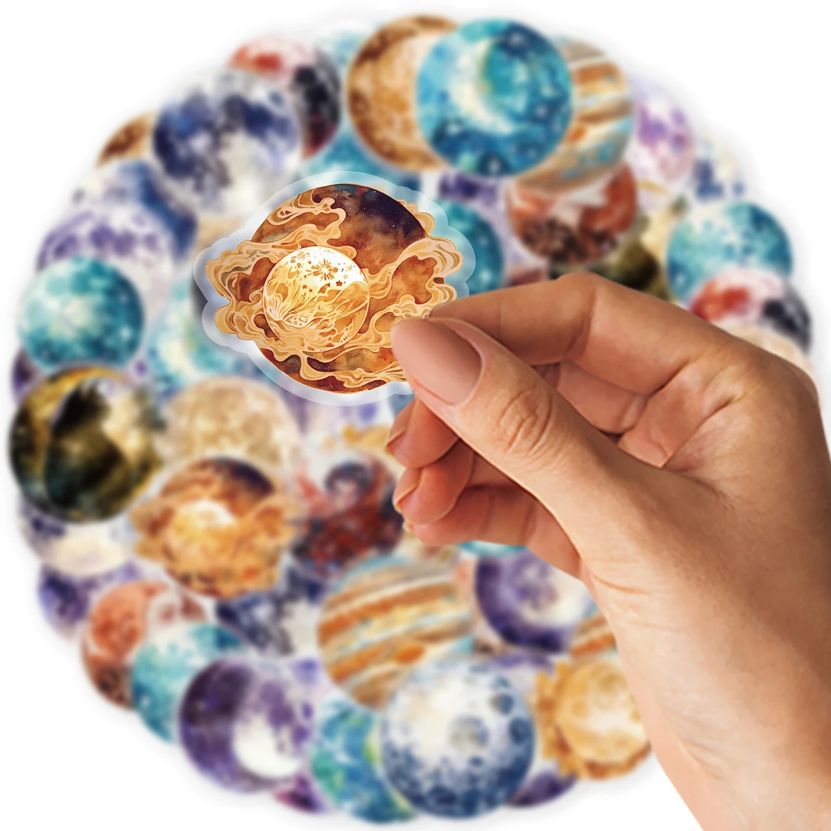 50 (25 × 2) قطعة ملصقات نمط الكوكب متعددة الأنماط لأجهزة الكمبيوتر المحمول الأمتعة حالات الهاتف مجموعة مختلطة ملصقات سكرابوكينغ #3