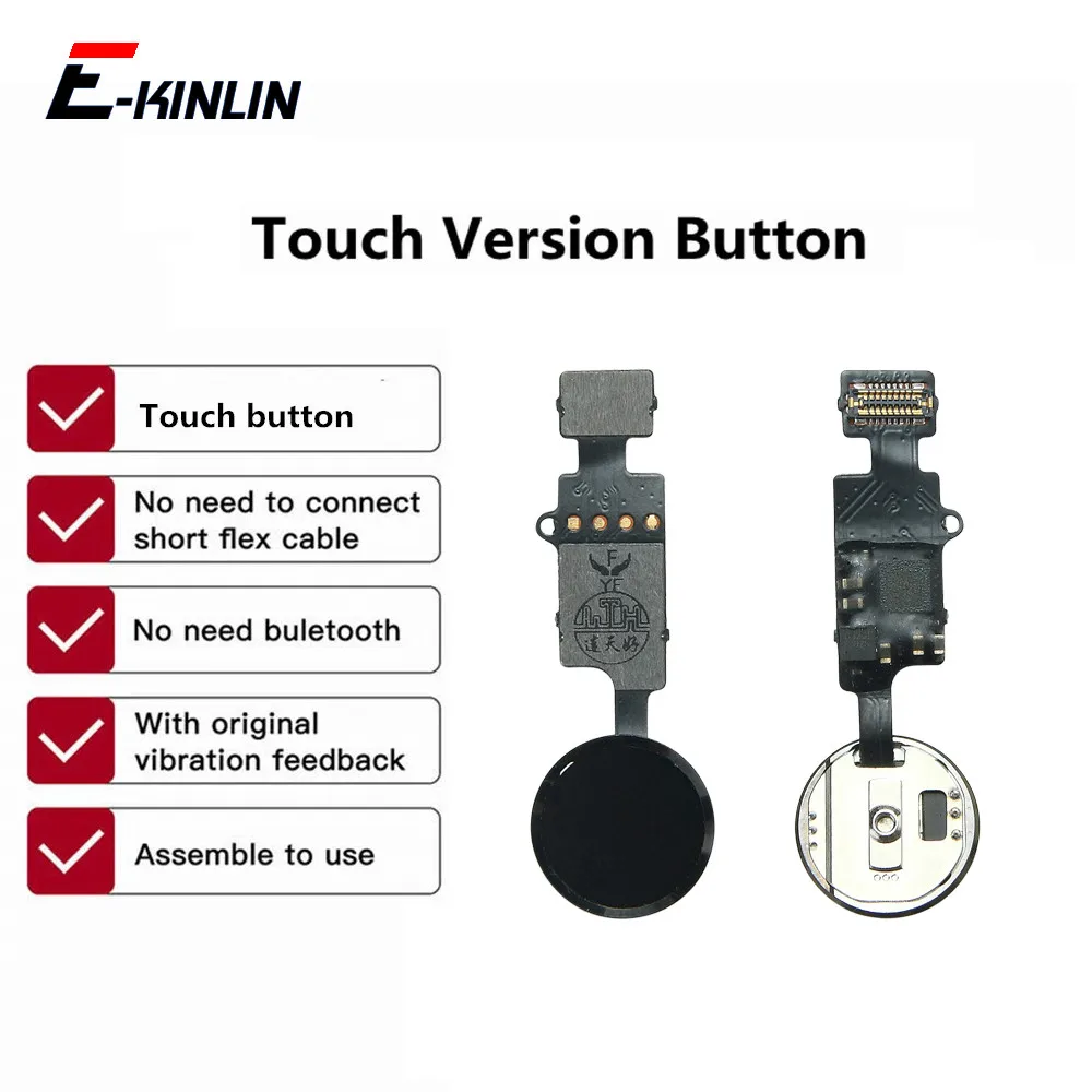 Universal Home Button For iPhone 7 8 Plus SE 2020 2022 No Touch ID Fingerprint Menu Keypad Return Button Flex Cable Repair Parts