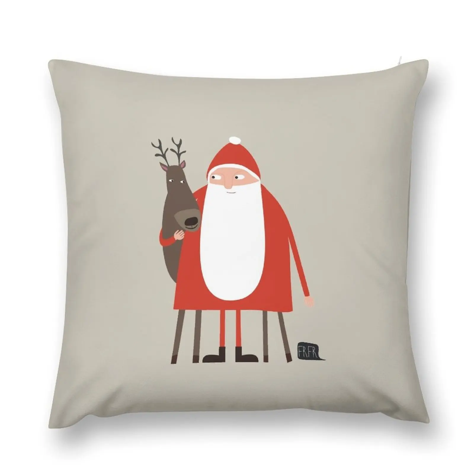 Santa and his reindeer / Weihnachtsmann mit Rentier Throw Pillow Bed pillowcases Pillowcases For Pillows Sofas Covers pillow