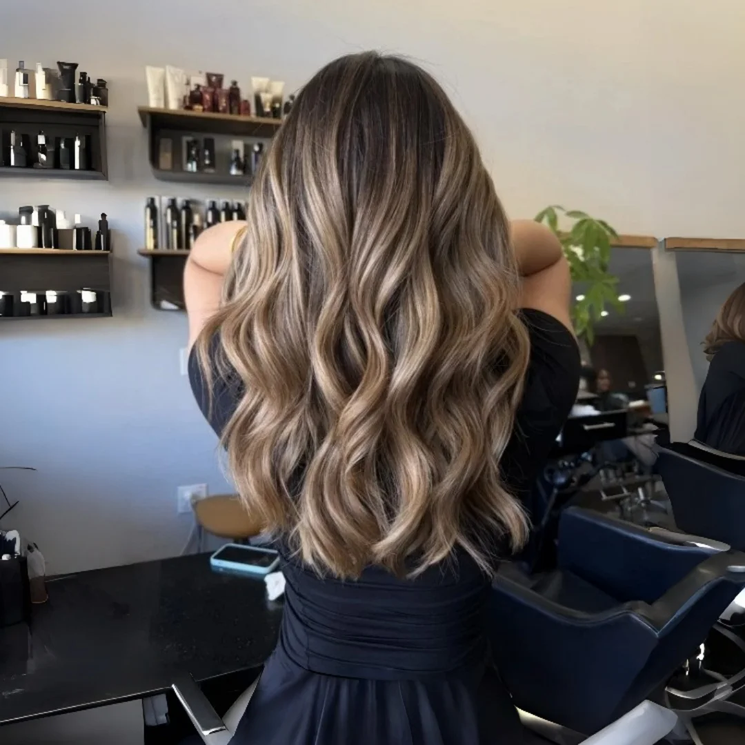 

Выделите Ombre Карамельно-коричневый синтетический парик фронта шнурка Реалистичный парик Предварительно выщипанная линия волос Модные объемные волнистые парики для женщин