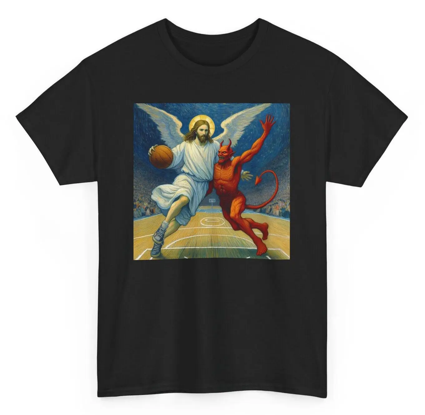 

Christ Jesus Beat Satan Basketball Sport Christian T-Shirt 100% Cotton O-Neck Short Sleeve Summer Casual Mens T-shirt Size S-3XL
