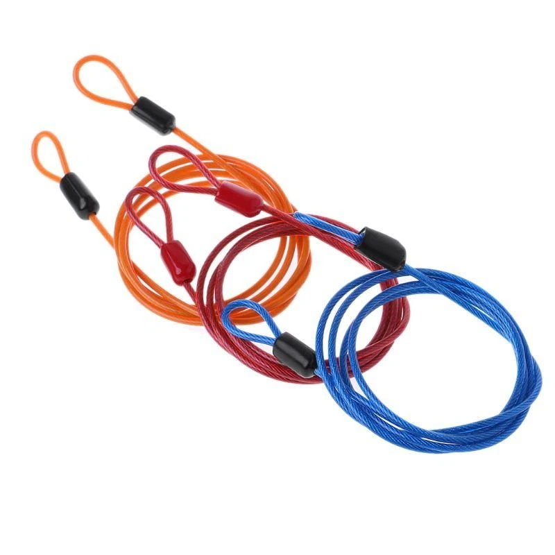 كابل أمان للسفر في الهواء الطلق، كابل أمان بحبل سلكي مع حبل قفل دراجة طريق دائري، سهل الاستخدام