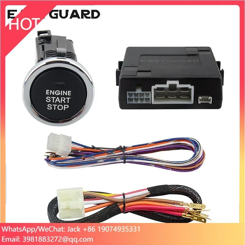 EASYGUARD Hot Sale Black Universal Es002-p5 Push Button Start Stop Remote Engine Start Optional Engine Switch Engine Start