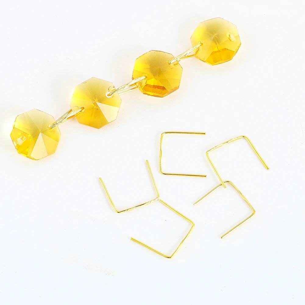 100pcs Chandelier Connectors Clips Pins Hook for Fastening Crystal Bead Prism Parts Buckle Ceiling Replacement Light Accessories