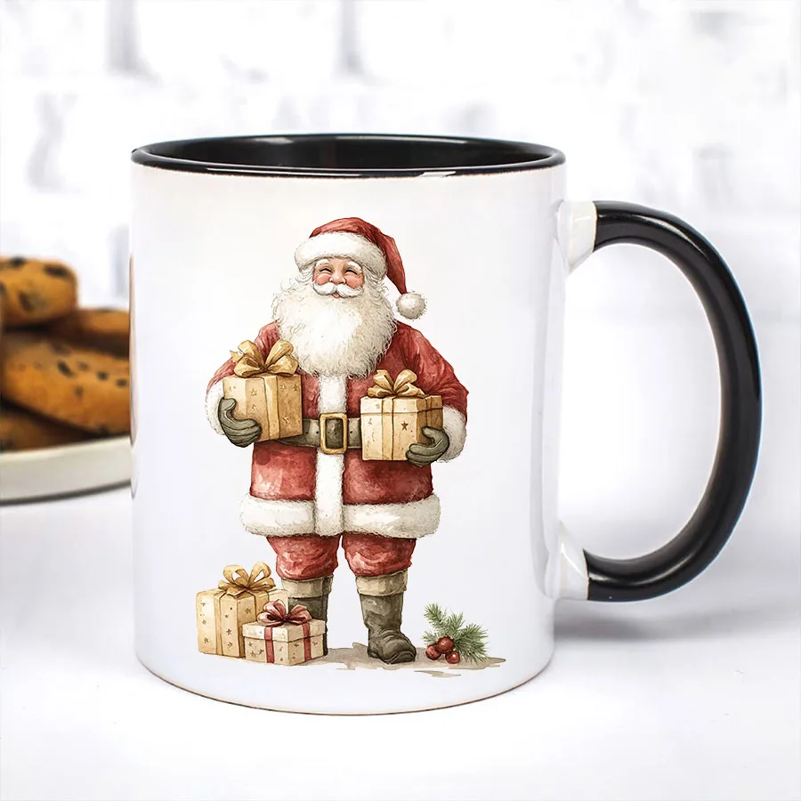 3 Stück rustikal rot grün Weihnachten UV DTF Glas Tasse Wrap Transfer Aufkleber Tassen Grußkarten Winter Weihnachtsbaum Ornament Home Decor – Detail 5