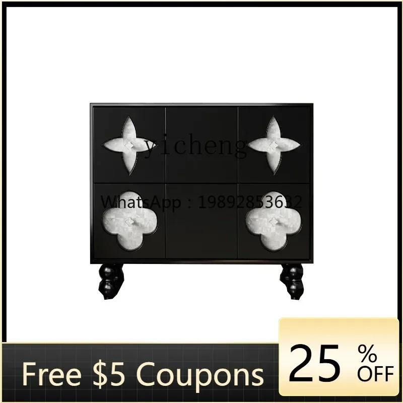 

CC XMH solid wood bedside cabinet medium antique five-bucket bedroom storage cabinet shell small cabinet