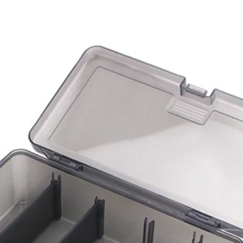 Luya Box Plastic Storage Box Detachable Transparent Gray Double Layer Luya Accessory Box Fish Bait Box