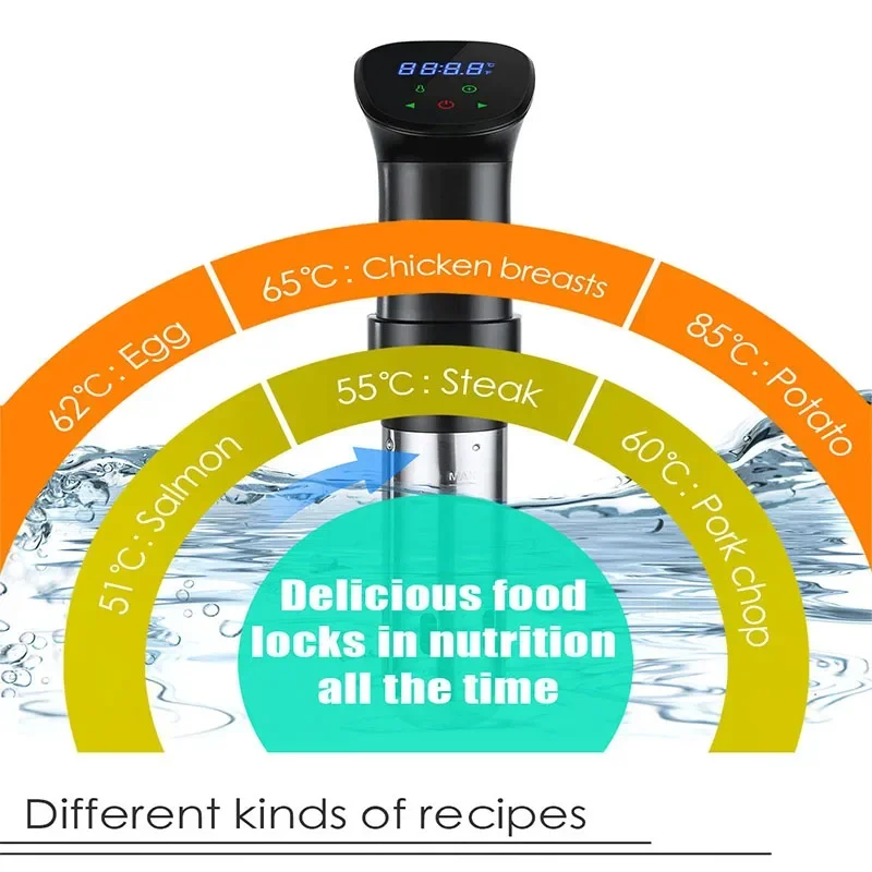 1800 واط مقاوم للماء فراغ Sous فيديو طباخ الغمر المروج الطبخ الدقيق مع شاشة ديجيتال LED الذكية طباخ بطيء سخان