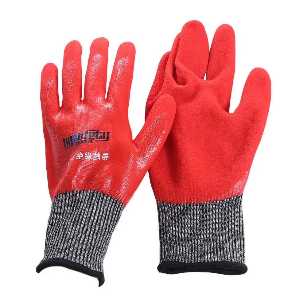 Withstanding Voltage 400V/500V Electrical Insulating Gloves Oil Proof Touch Screen Anti-Electricity Gloves Ultrathin Nitrile