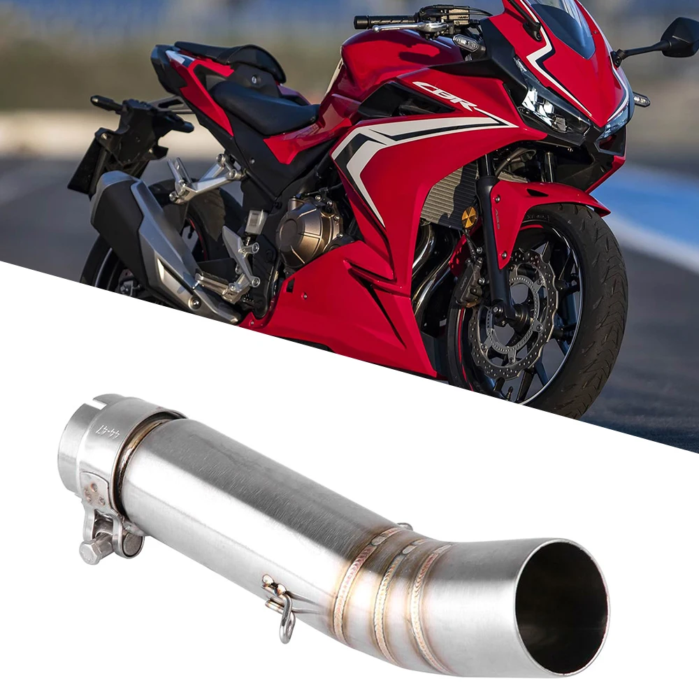 alone Hot Sale Very Durable Motorcycle 51mm 2" Muffler Exhaust Link Pipe for Honda CBR500R CB500X CBR400R CB400X 2013-5