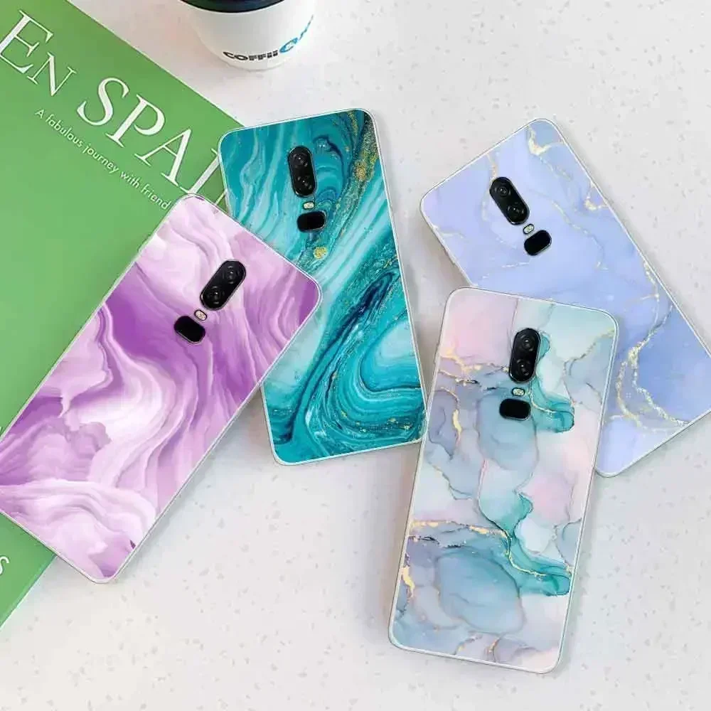 For OnePlus 6 Case Cover Marble Transparent Silicone Soft TPU For OnePlus 6T Phone Fundas Case ForOnePlus6 6T Coque Shell Bumper