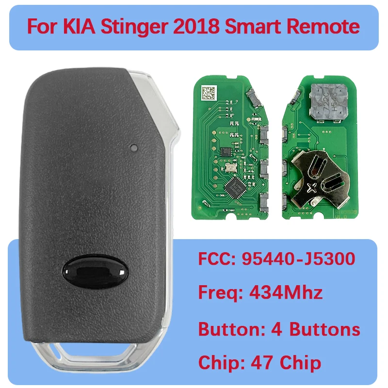 

CN051105 Послепродажный 4-кнопочный смарт-ключ дистанционного управления FCC 95440-J5300 47 чипов 433 МГц без ключа для Kia Stinger 2018 (CK)