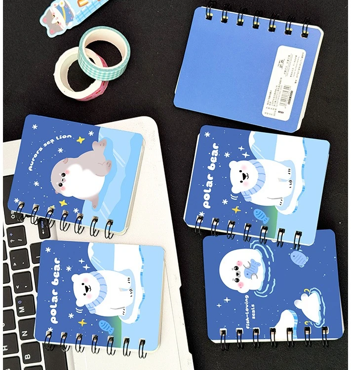 8 pcs Wholesale Marine Animal Coil Ben Student Cartoon Pocket Notepad High Value Stationery Notebook Small Book Back To School