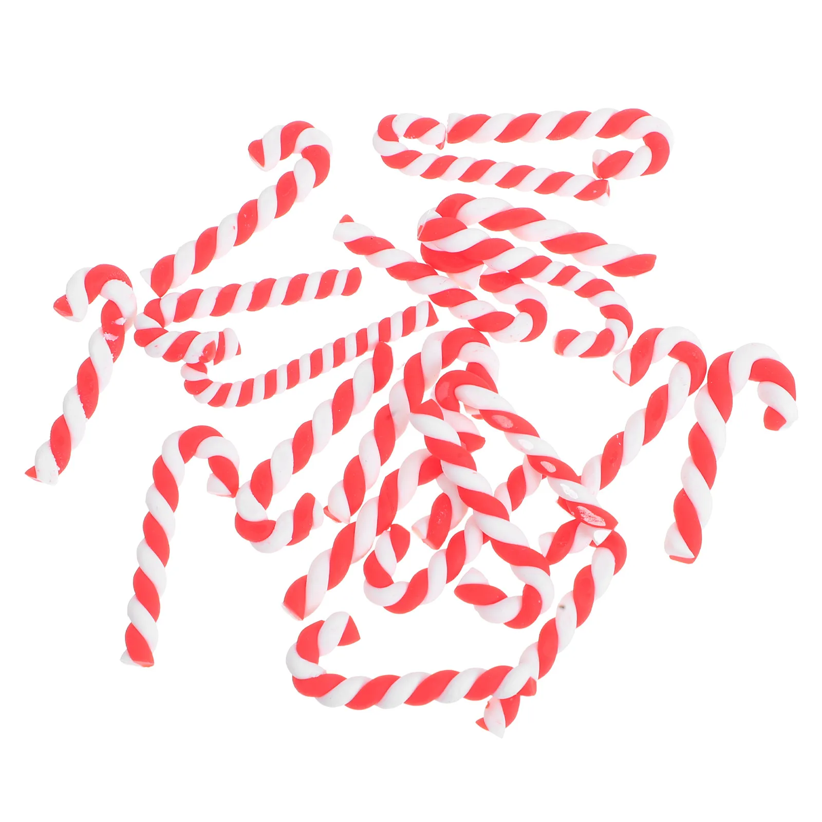 20Pcs Christmas Cane Ornament Fine Workmanship DIY Phone Case Jewelry Xmas Embellishment Gift Phone Case Decoration