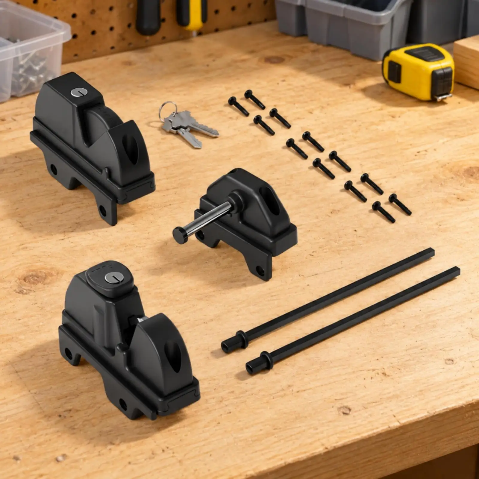 Keyed Garden Fence Lock with Latch Mechanism for Residential Perimeter Double Sided