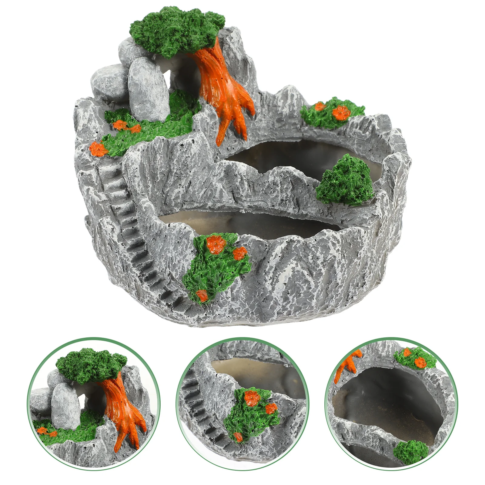 

1Pcs Resin Succulent Pot Premium Smooth Finish Stable Desktop Planter for Home Office Decor Mini Simulated Flowerpot