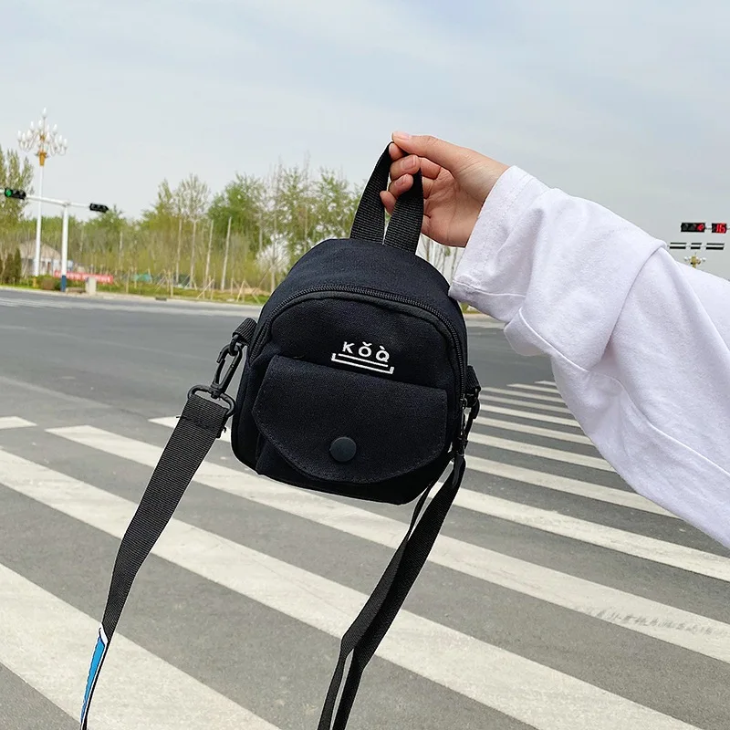 กระเป๋าผ้าใบมือถือกระเป๋าแฟชั่นเรียบง่ายลำลองกระเป๋าใส่เบนโตะกระเป๋าหิ้วกระเป๋าถือสตรีกระเป๋าพาดลำตัวสะพายไหล่เส้นเดียวนักเรียน