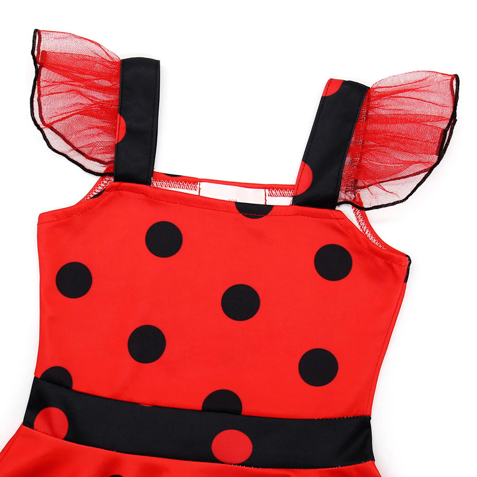 Kids Cartoon Roleplay Dress Polka Dots Print A-line Short Dress Halloween Party Evening Cosplay Costume Kids Baby Frocks