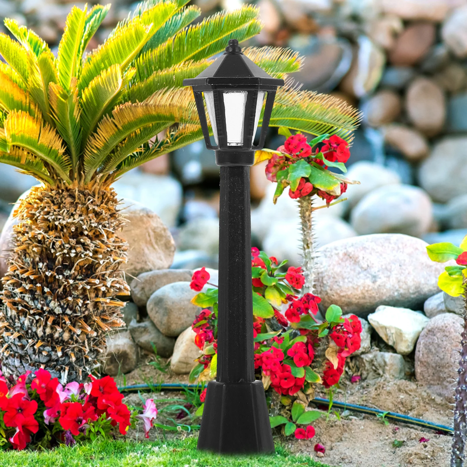 

12 Pcs Plastic Garden Street Lights Miniature Lamp Micro Ornaments Shine Small Decor