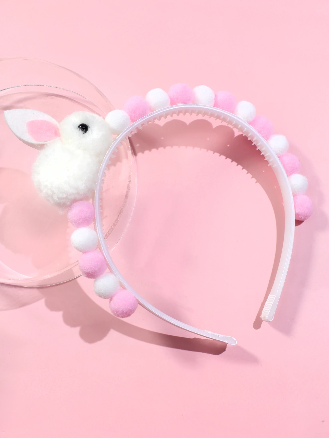 1pc Girls\' Bunny Ear Fur Ball Headband Lovely Hair Accessory for Children Hair Bands for Girls Kids Headwear Headband