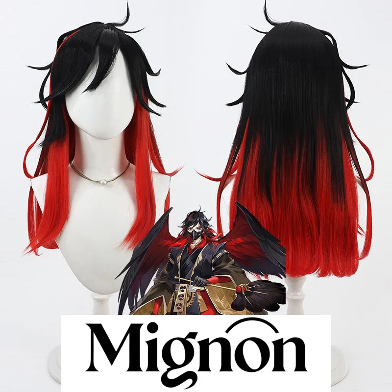 

Mignon Onmyoji Otengu парик для косплея, имитация кожи головы, двухцветный градиент