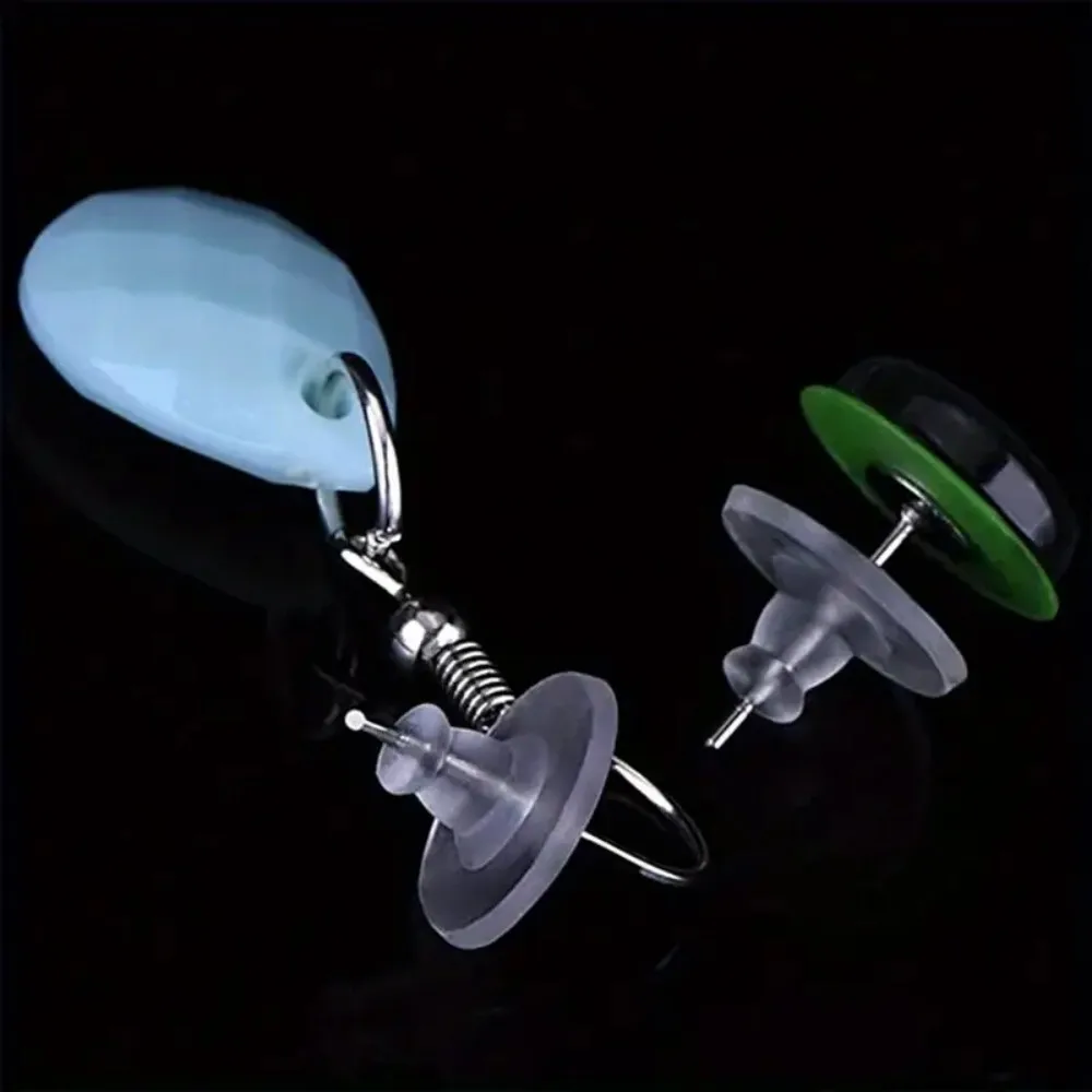 100pcs Anti-Slip Silicone Earring Backs, Transparent Rubber Ear Plugs, Jewelry Accessories Y2K