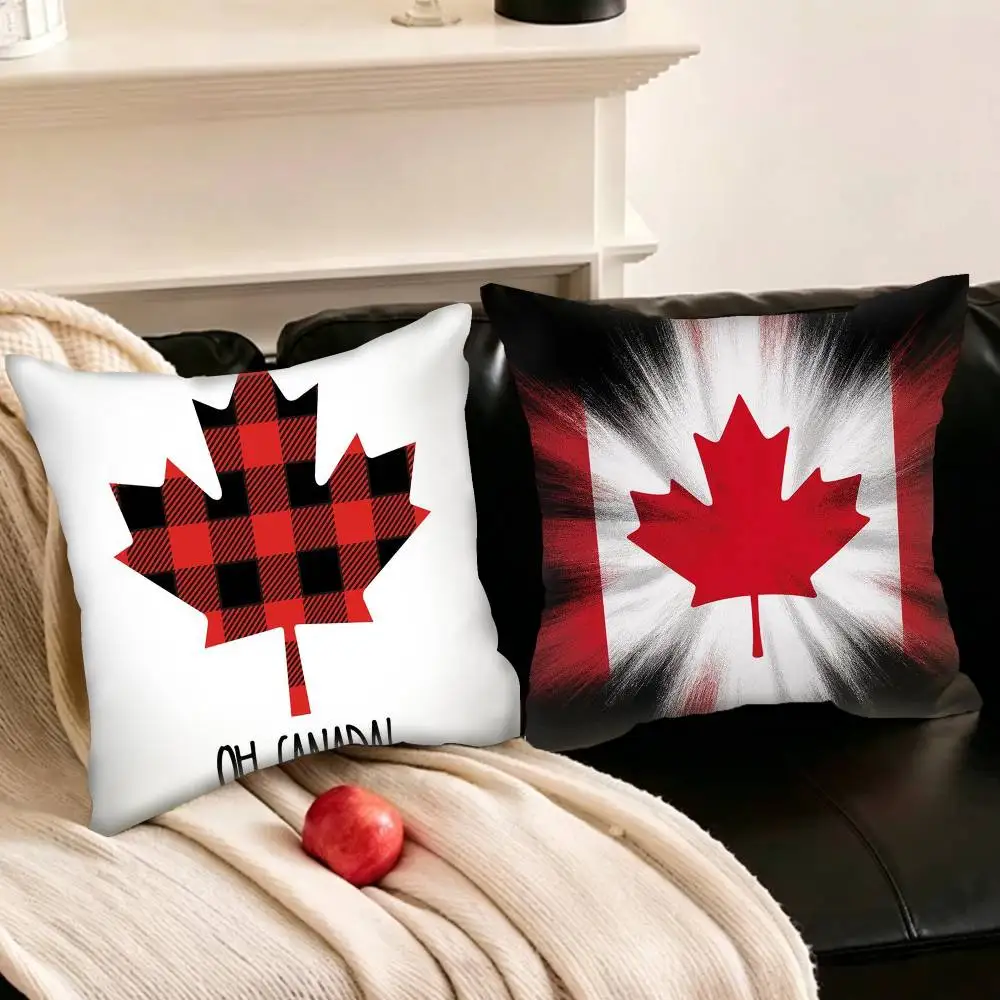 

Maple leaf Canada Flag Various Sizes Square Pillowcase For Car Home Bedchamber Decor
