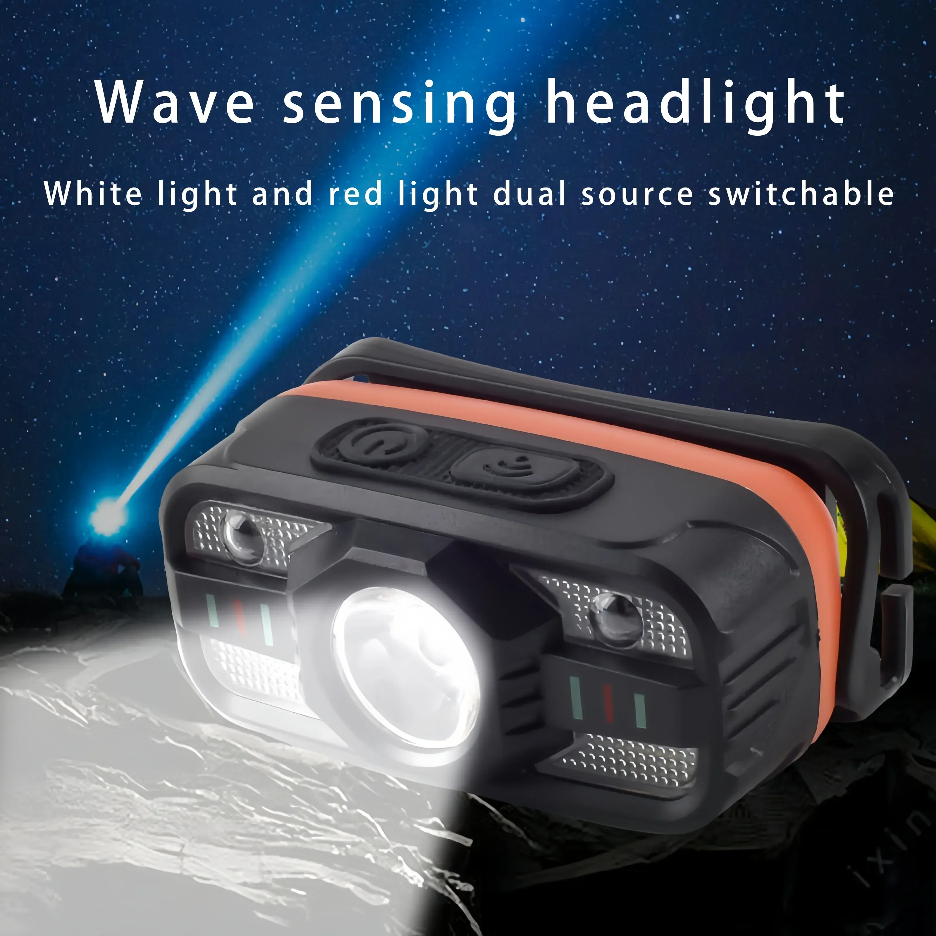 LED outdoor strong bald head light with COB rechargeable head mounted light, cycling night fishing running light