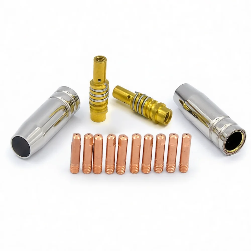 Welding Torch Repair Accessories For Zheng Tong Da 15AK MIG MAG System Contact Tips Gas Diffuser Connector Set