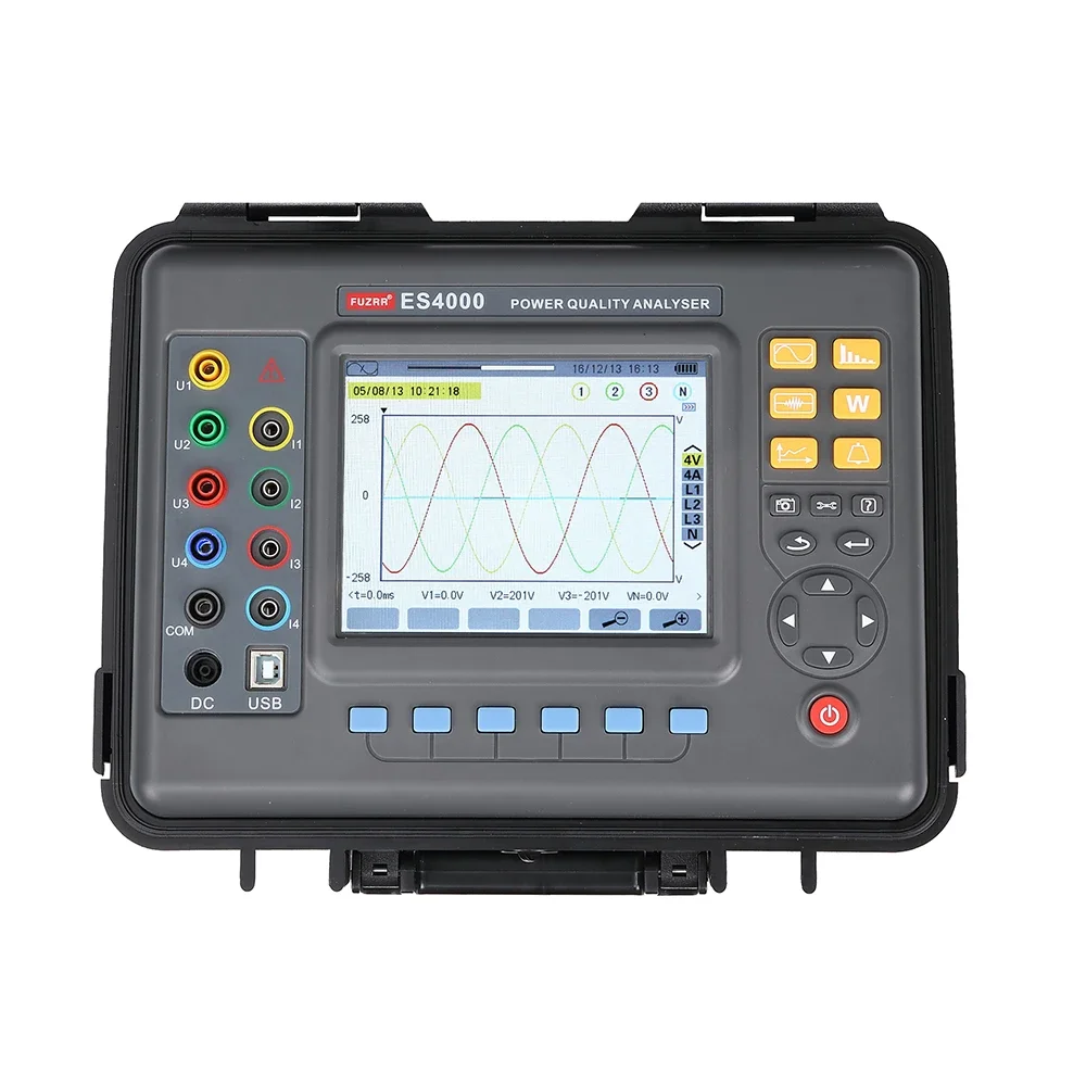 

FUZRR ES4000 Power Quality Analyzer 3 Phase Type With Rechargeable Lithium Battery And Aluminum Case