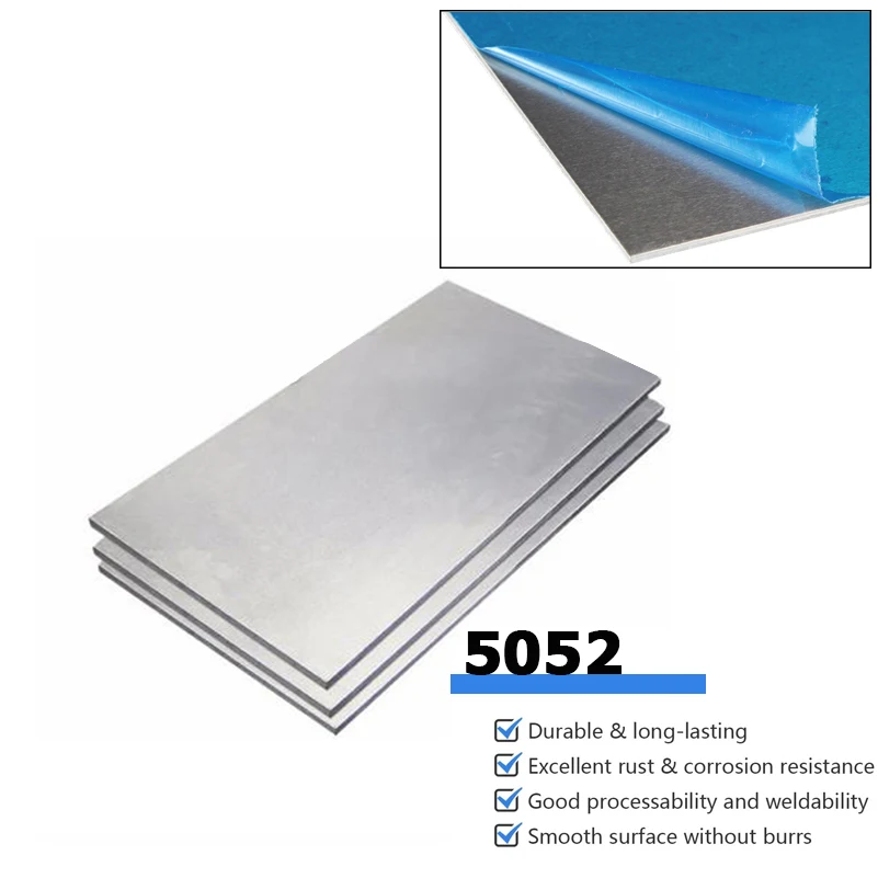 5052 pelat aluminium lembaran datar perak Anodized aluminium Aloi ketebalan pelat 3mm 6mm 10mm 297x420mm Thickness