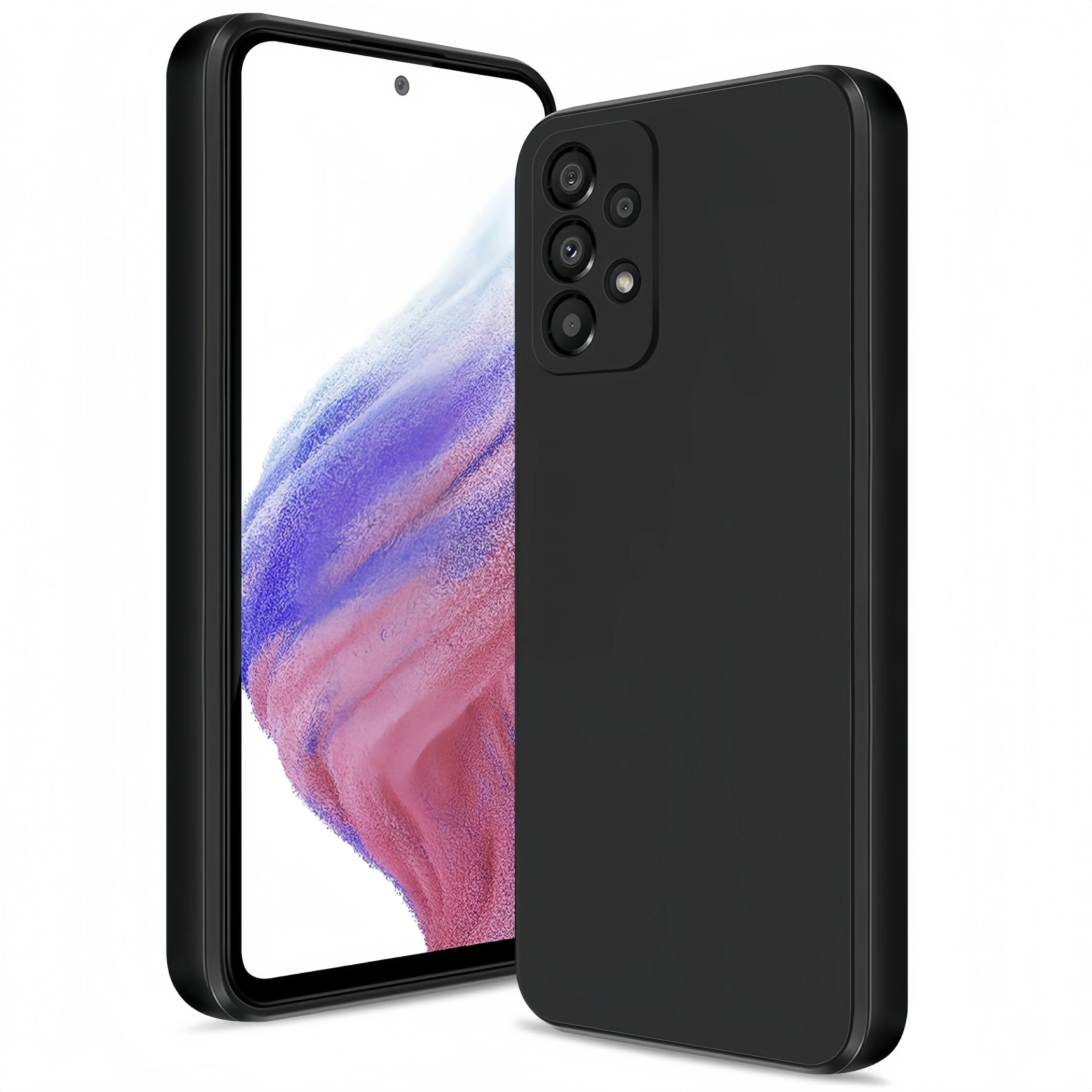 Modische, einfarbige, stoßfeste Schutzhülle aus flüssigem Silikon für Samsung Galaxy A73/A53/A33/A23/A13.