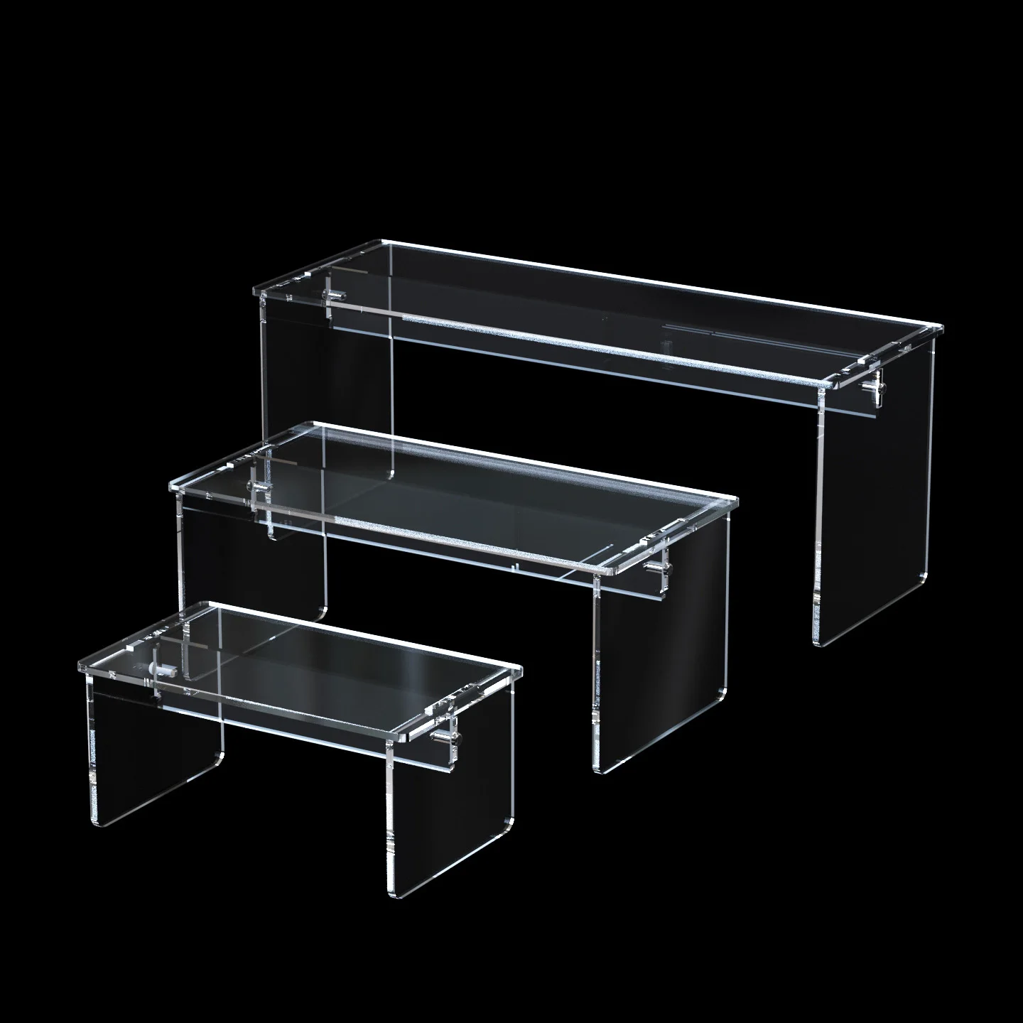 Full Clear Acrylic Storage Stand for Action Figure, Easy Assemble Refrigerator Layered Shelf Toy Display Rack,Desktop Holder
